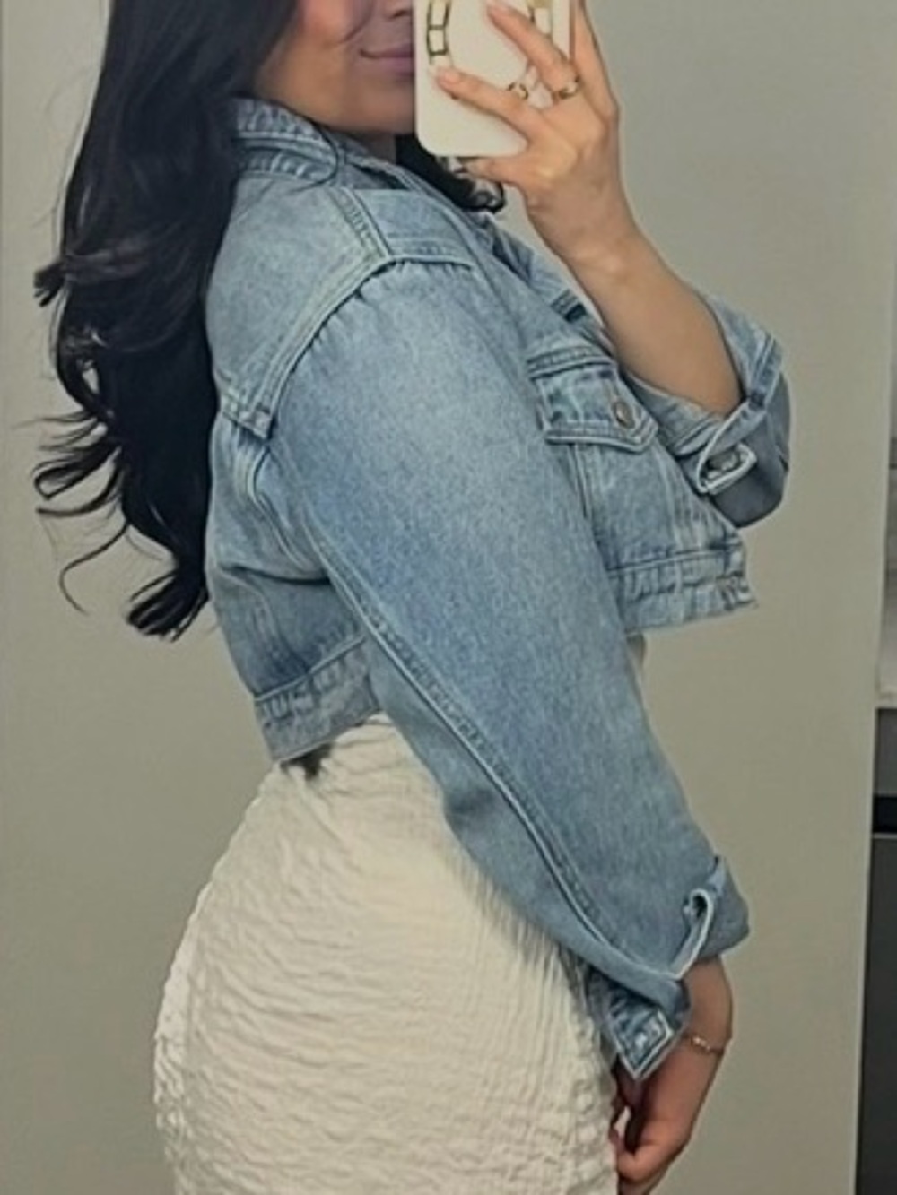 Edikted Cropped Denim Jean Jacket